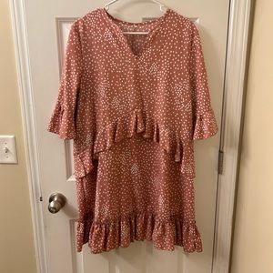 Polka dot ruffle dress